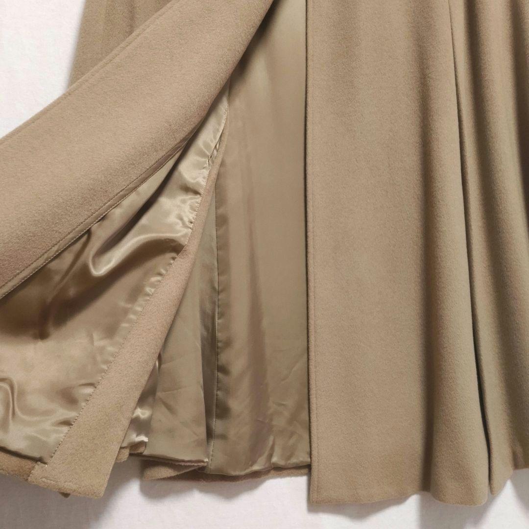 カシミヤ ウール100%／レナウン フード付き マント 着物 コート ケープ