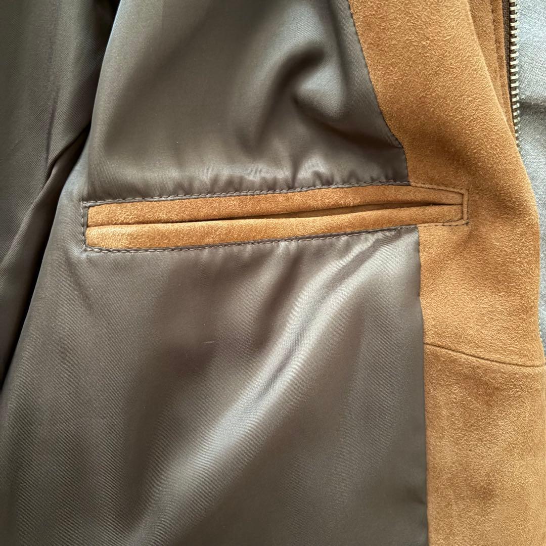 【美品】SHIPS ゴートスエード レザーブルゾン Sサイズ 山羊革