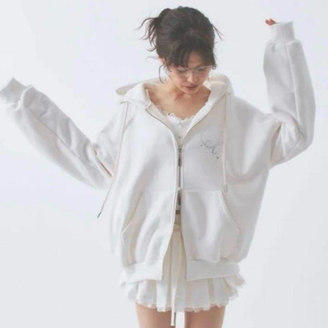 ぱんな様 PELLICULE ペリキュール ビッグパーカー パーカー ホワイト