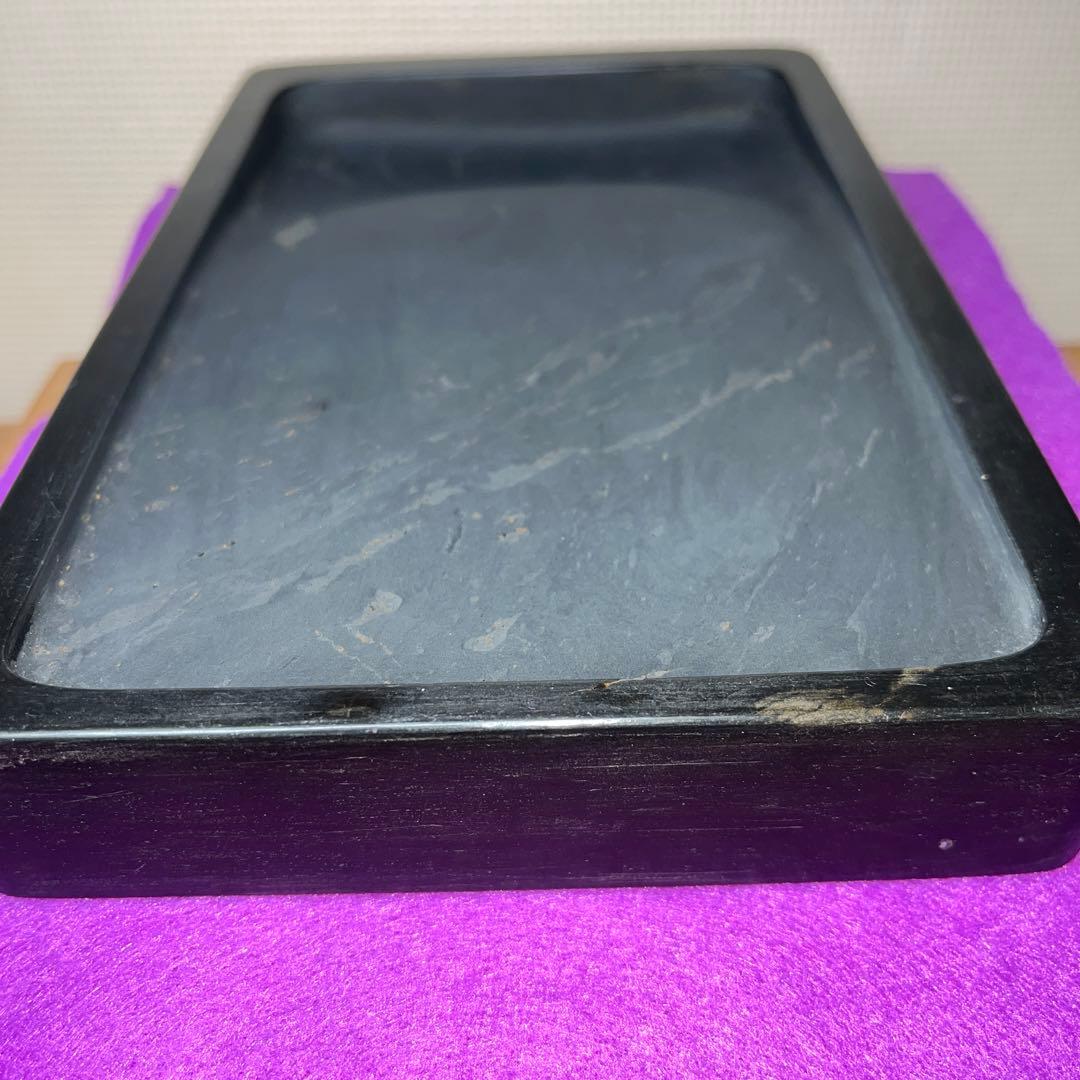 ⭕️龍渓石硯　7寸大の大型　長方研　東京玉泉堂製　石紋がハッキリと綺麗