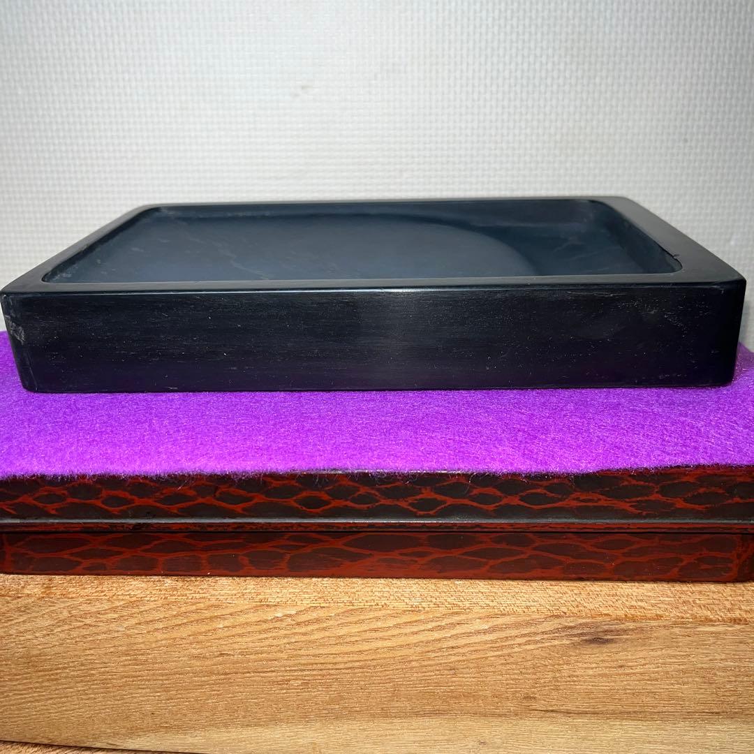 ⭕️龍渓石硯　7寸大の大型　長方研　東京玉泉堂製　石紋がハッキリと綺麗