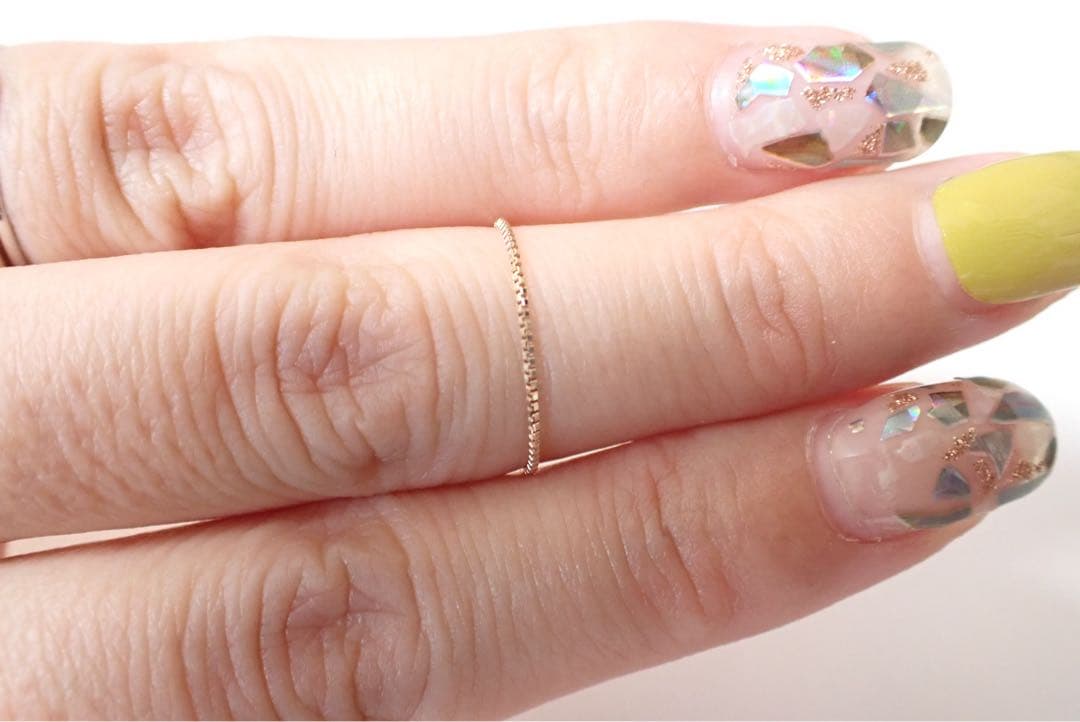 チ*イ様 K18 18金 イエローゴールド ベネチアンチェーンリング