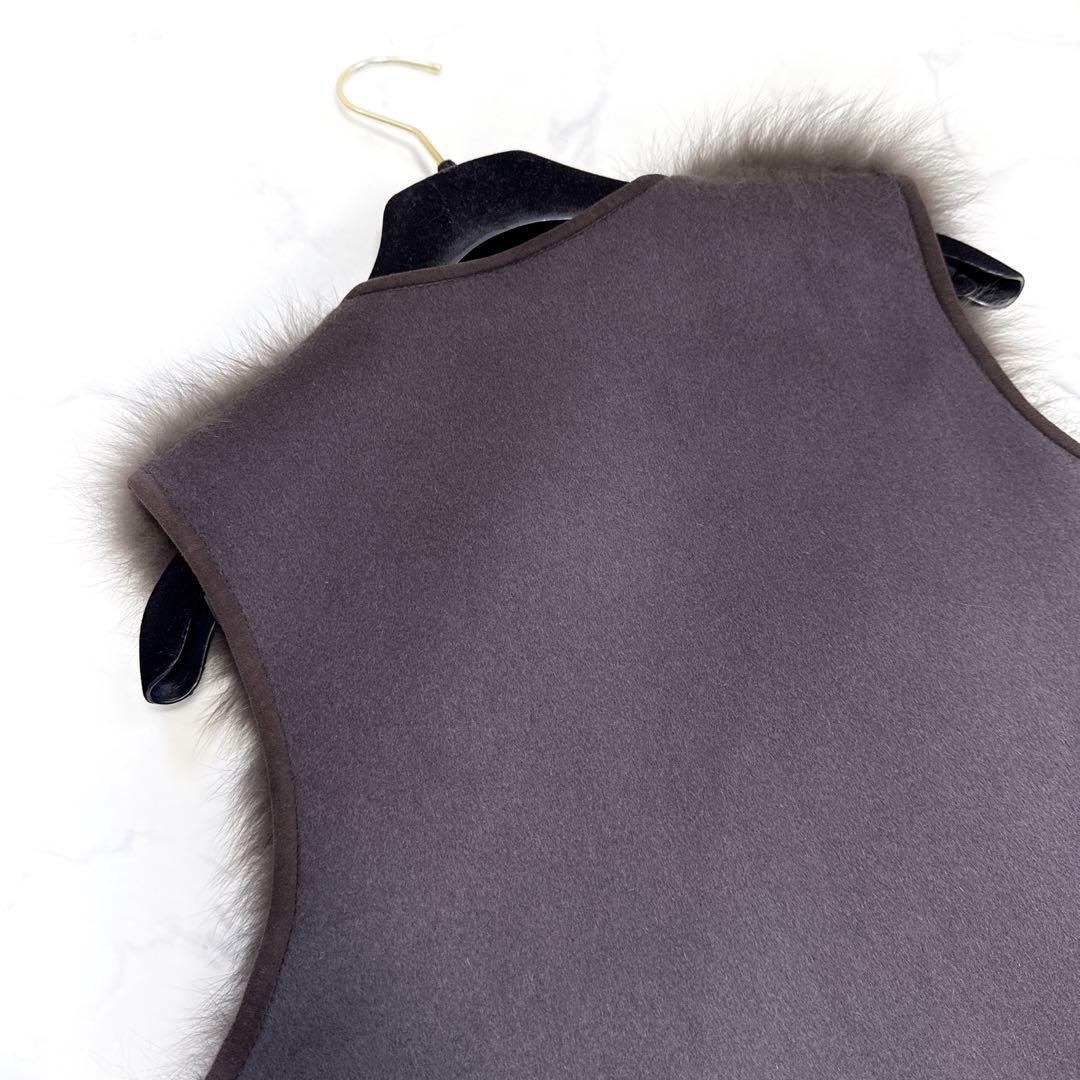 22年 sov. ソブ ブルーフォックスファーベスト 36 ジレ