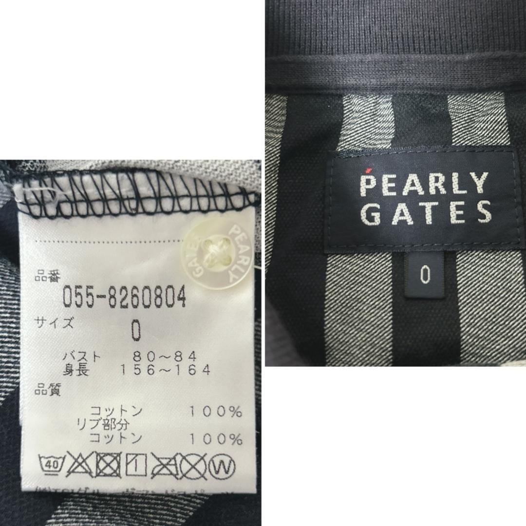 PEARLY GATES ノースリーブポロシャツ ストライプ レディース0