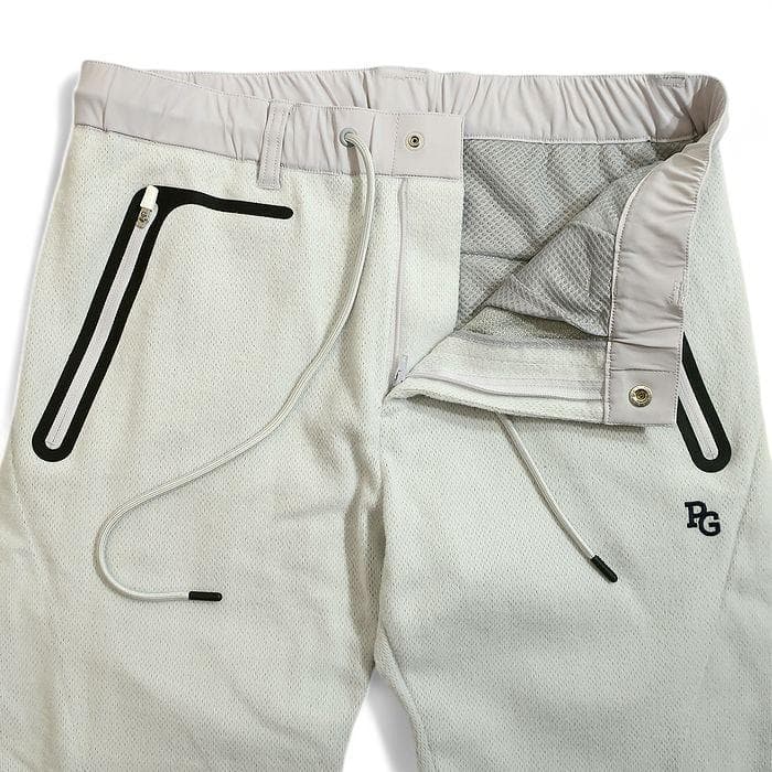 パーリーゲイツ ゴルフ ロゴ刺繍 ニット×ナイロン パンツ ウエア 定3万 5