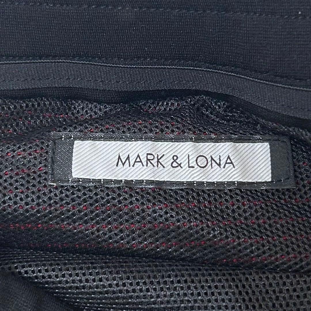 MARK&LONA パンツ 黒 ストレッチ ウエストゴム 総柄 48