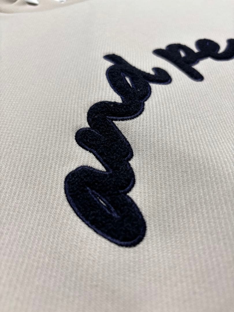 【アンパスィ】美品 モックネック 肉厚 長袖 オフホワイトMサイズ メンズ