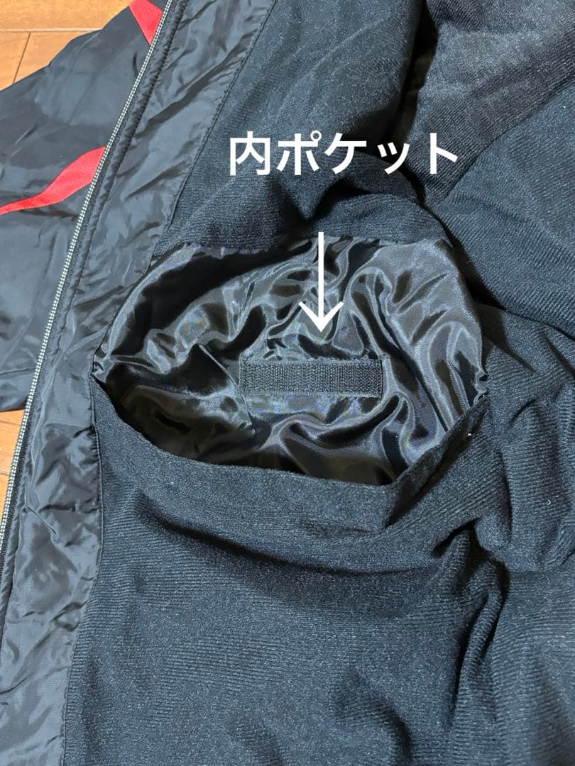 【試着のみ】ミズノ メンズ 中綿入 厚手 ウインドブレーカー上下セット L 黒赤