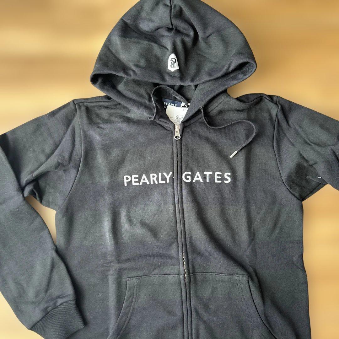 PEARLY GATES ブラック ジップアップフーディ