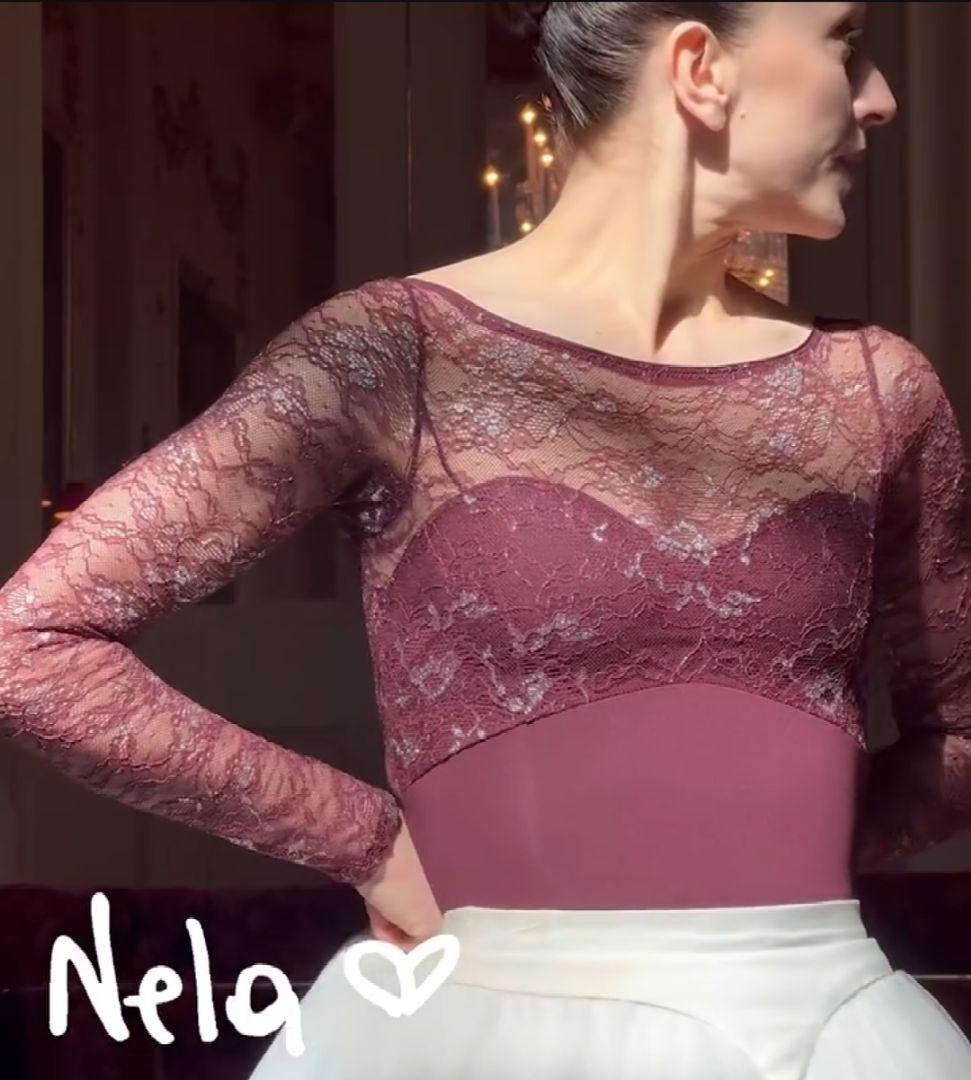 チャコット バーガンディ Nelaライン レオタード Mサイズ