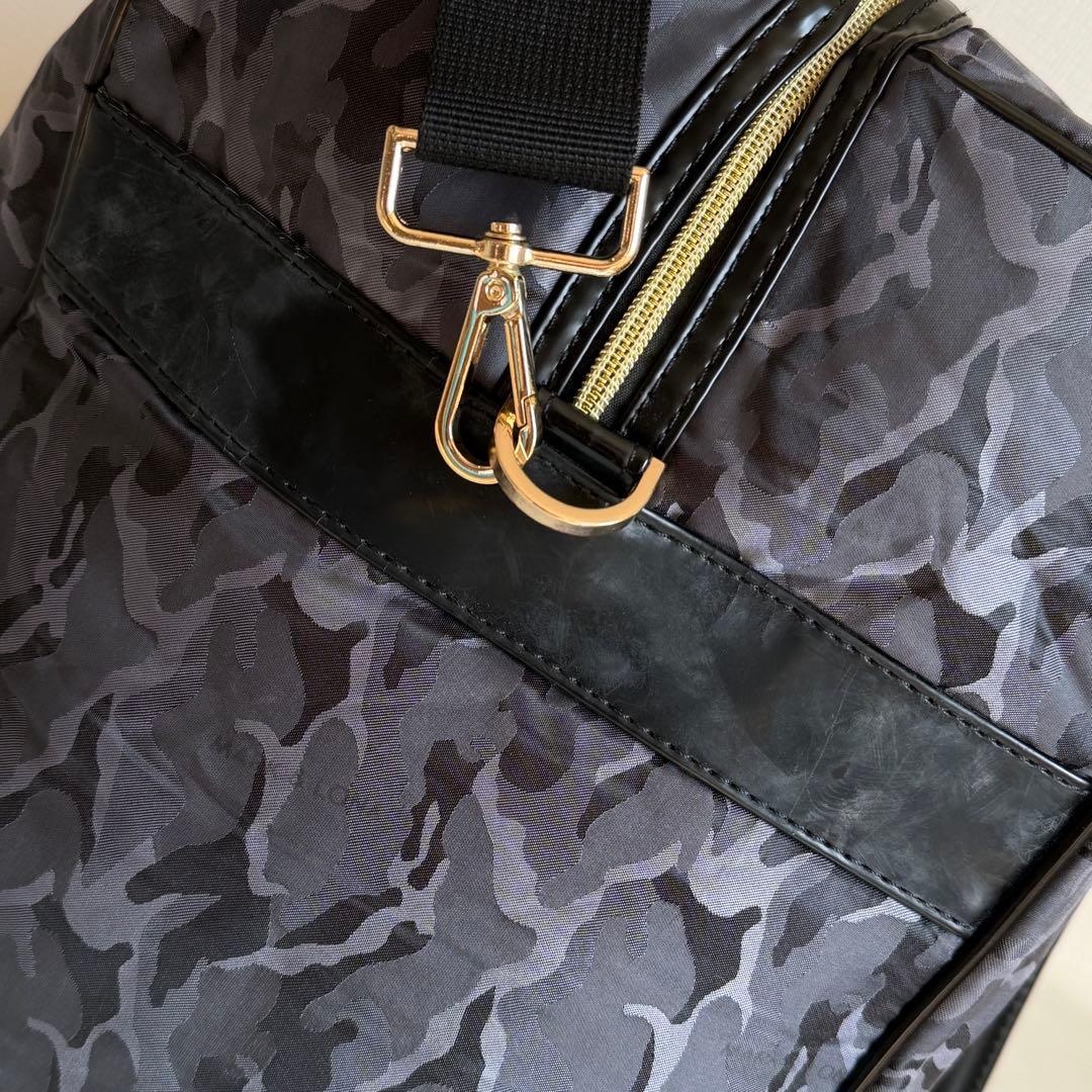 マークアンドロナ　ボストンバッグ　カモフラ　グレー系　スカル　ゴルフ