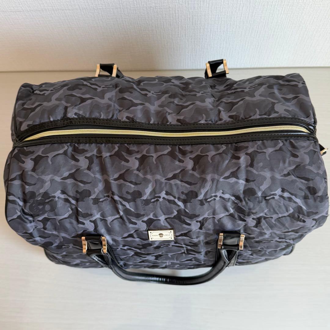 マークアンドロナ　ボストンバッグ　カモフラ　グレー系　スカル　ゴルフ