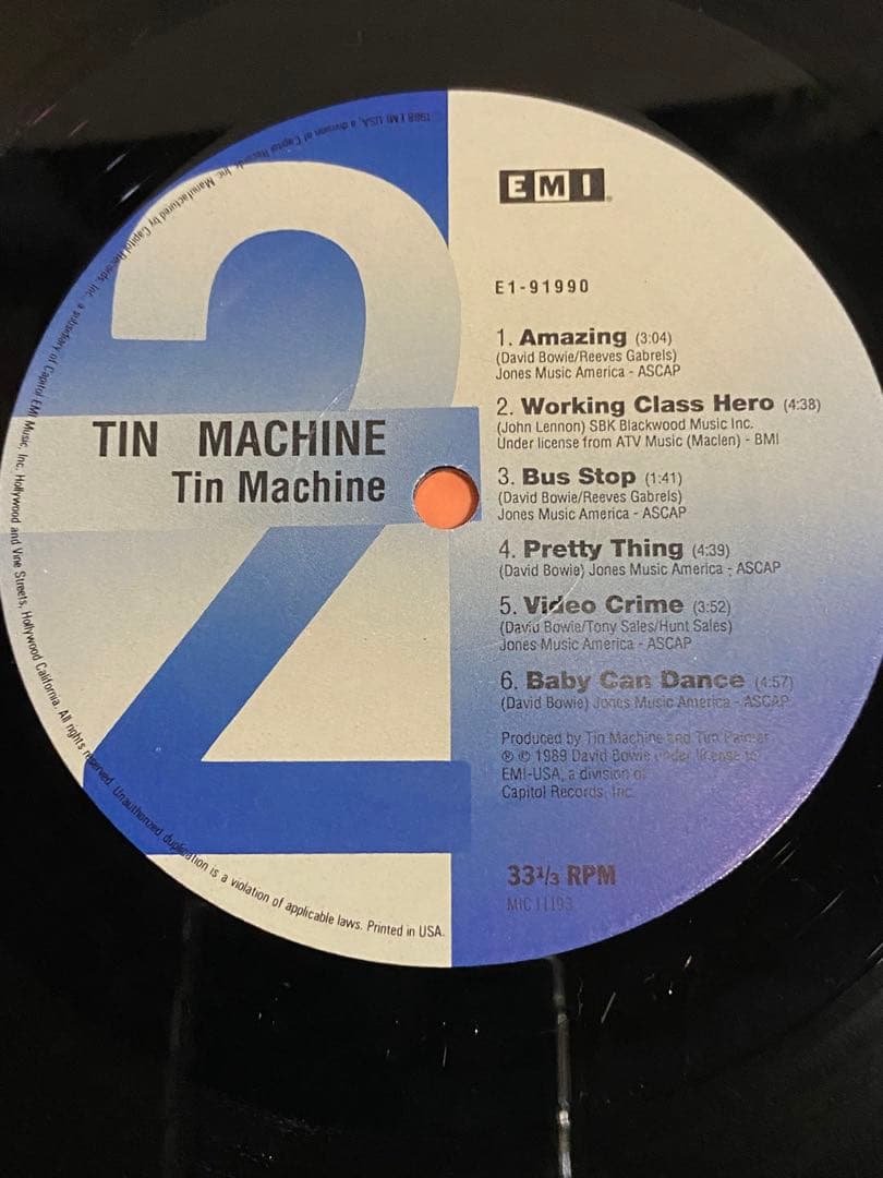 TIN MACHINE デビッドボウイ　ティンマシーン　輸入盤　LPレコード