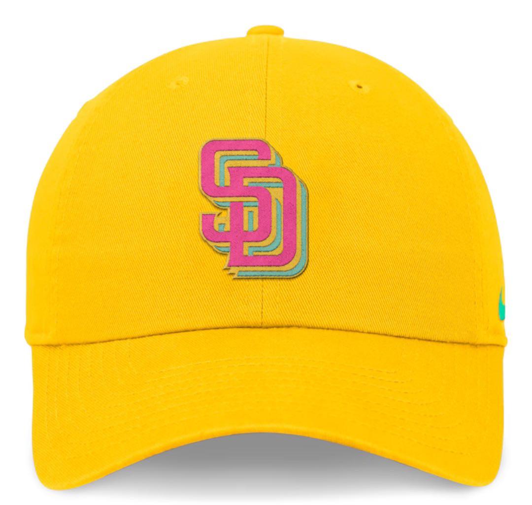 サンディエゴパドレス Nike SDロゴ刺繍キャップ M/L イエロー