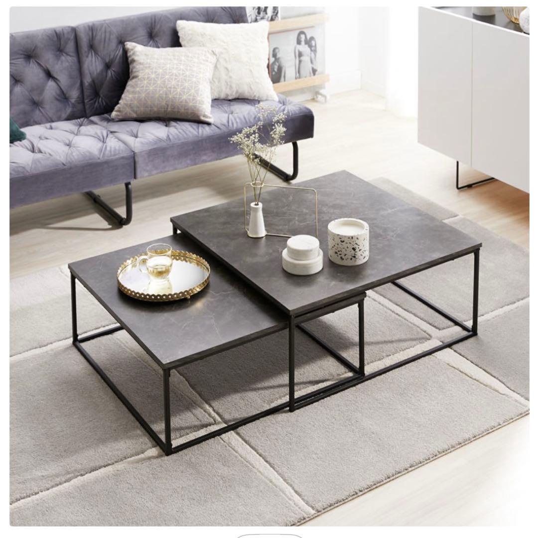 マーブル調センターテーブルセット