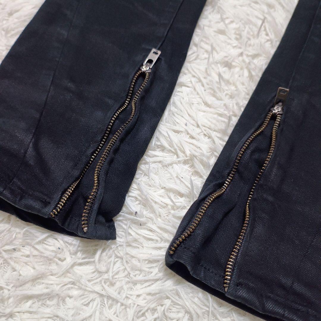 JOHNNY WOLF 裾ジップ スキニー ブラック