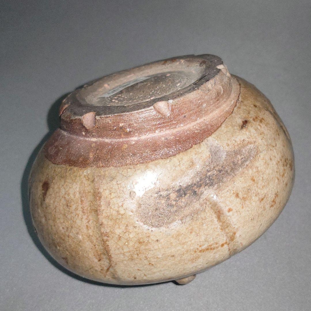 宋代 『青白釉四糸水盂』 水丞　水滴　硯滴　筆洗　中国古玩　文房具　古陶磁　骨董