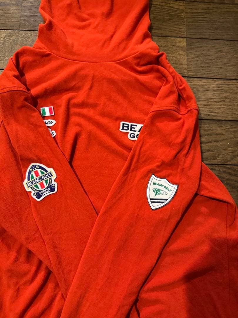BEAMS GOLF オレンジ タートルネックシャツ