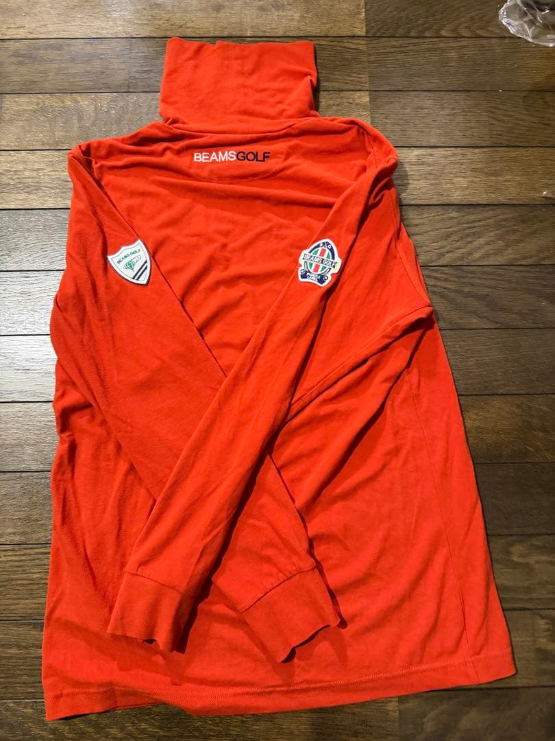 BEAMS GOLF オレンジ タートルネックシャツ