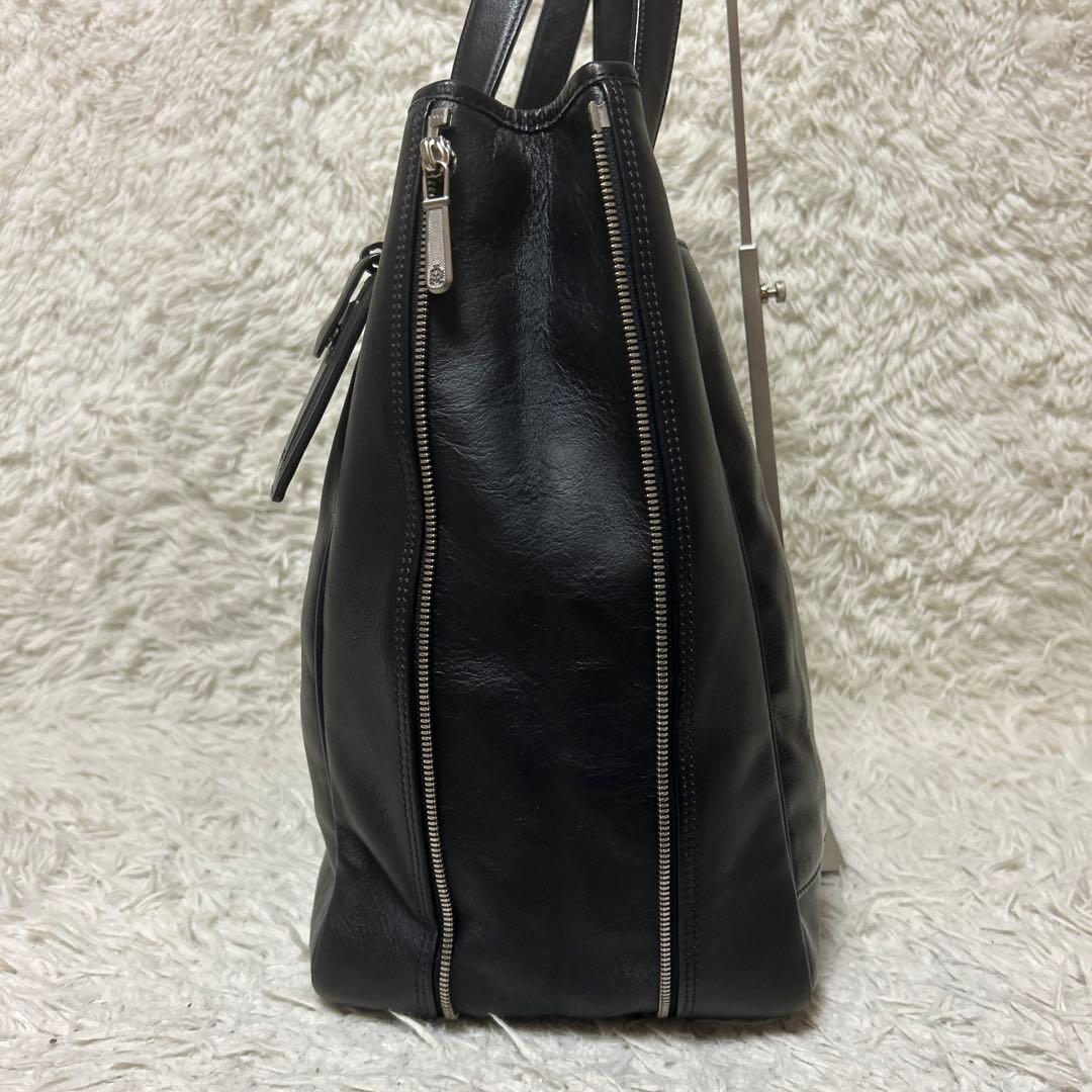 未使用級✨dunhill トラベラー オールレザー トートバッグ 大容量 黒