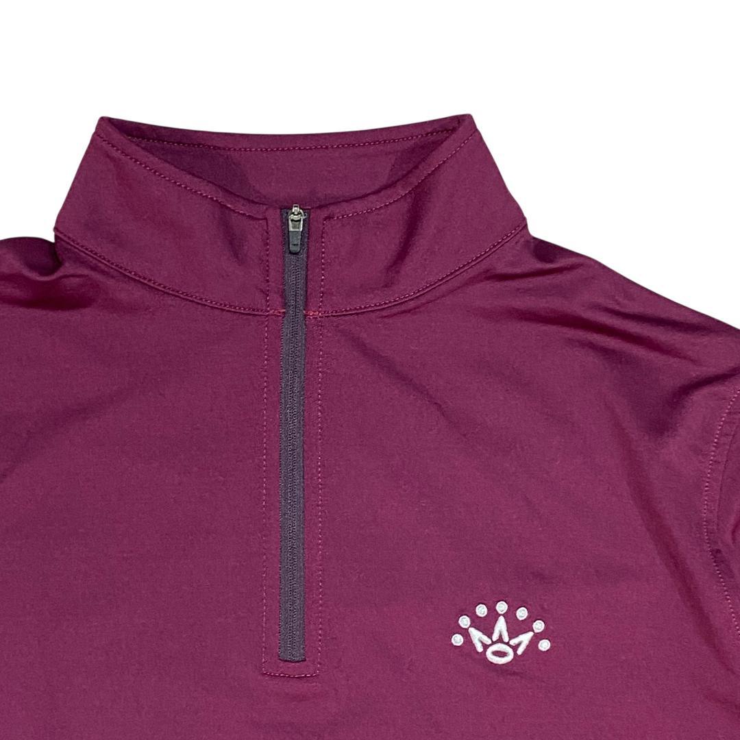 スコッティキャメロン 長袖 ハーフジップ ストレッチ シャツ S パープル系