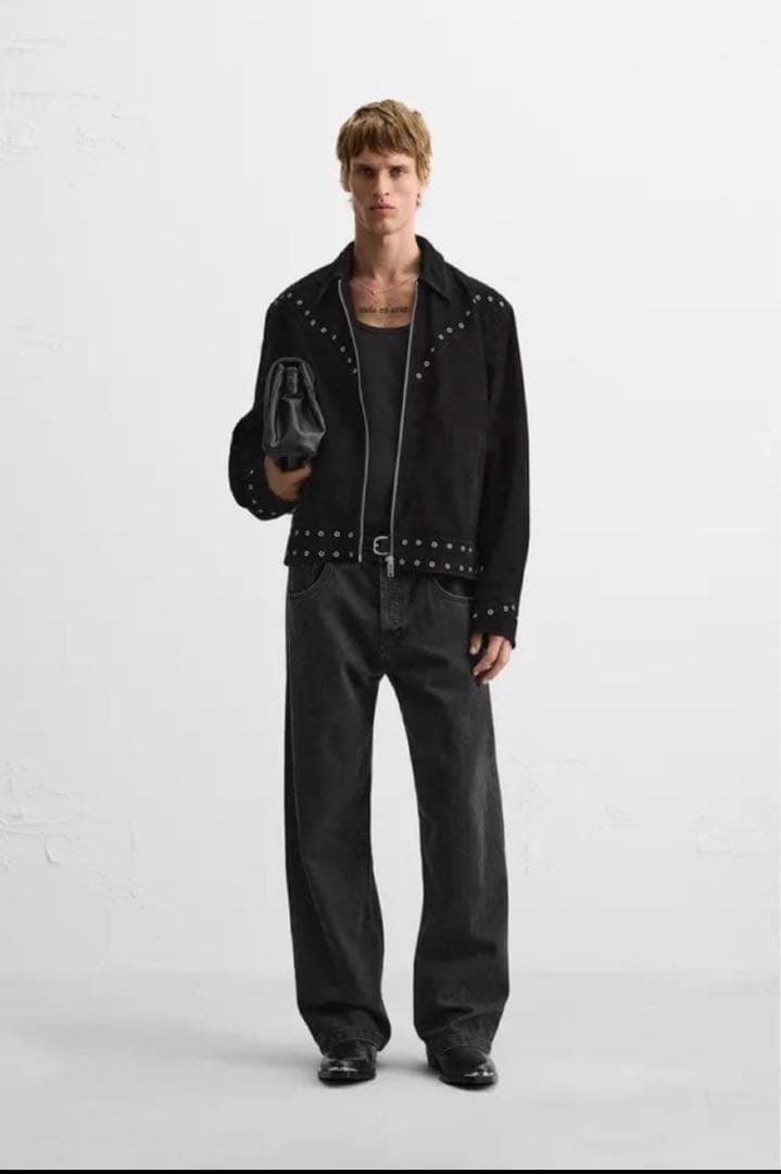 ZARA/ザラ/スエード　レザージャケット/カウレザー/モード/短丈/レア