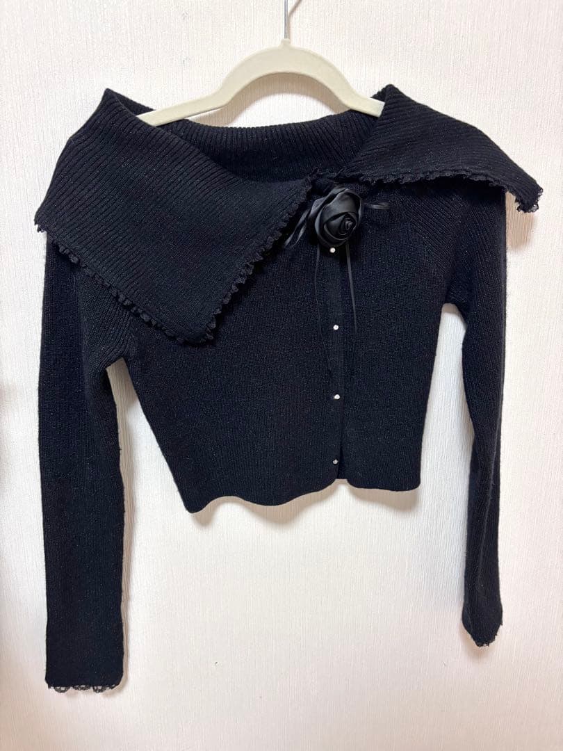 M me eme ルミエールローズニットセットアップ black