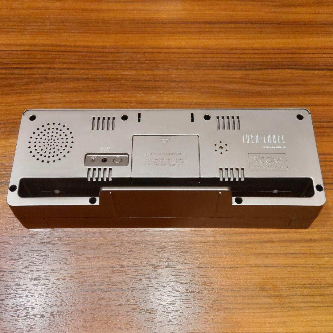 idea label ミラー型 電波式LEDクロック 置時計 美品