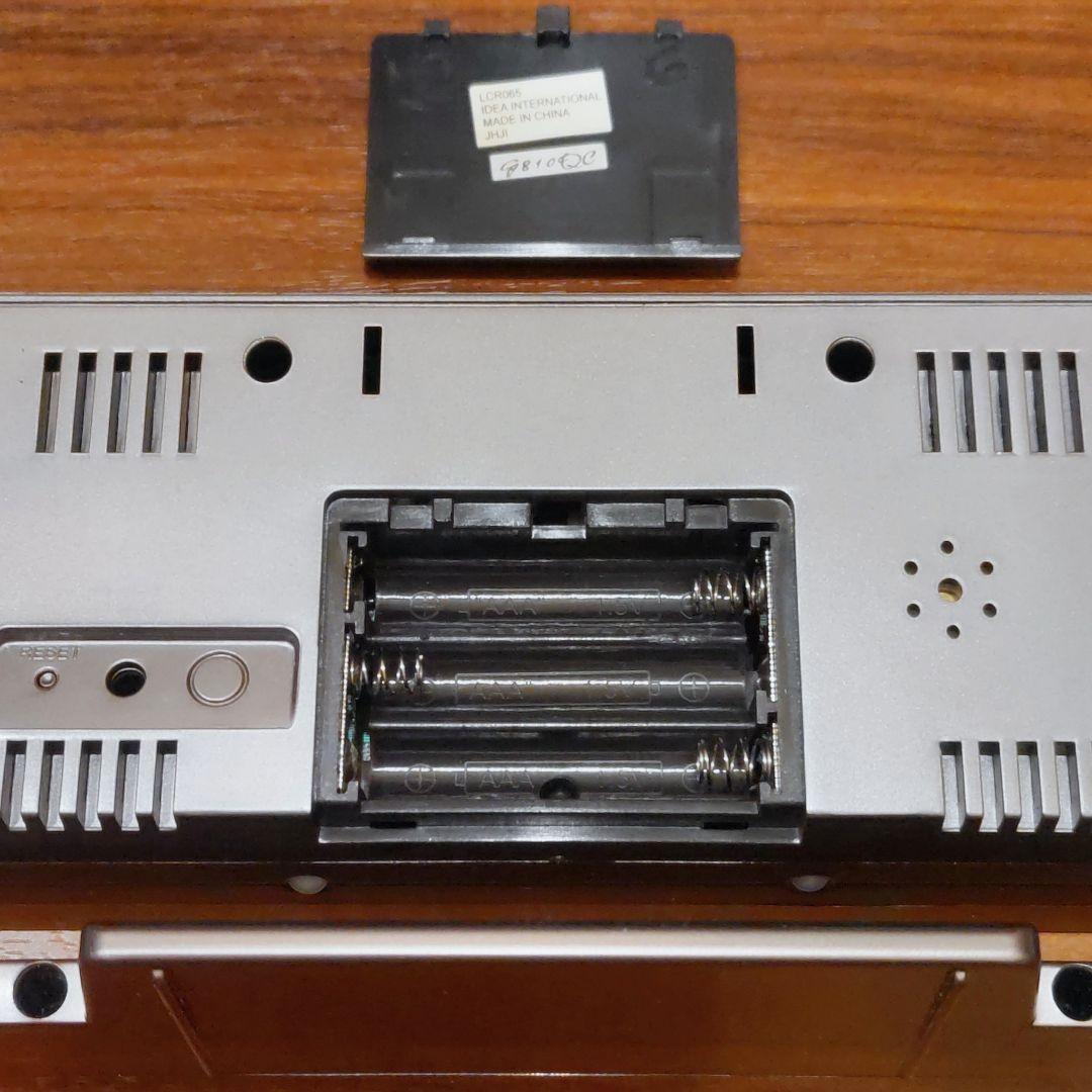 idea label ミラー型 電波式LEDクロック 置時計 美品