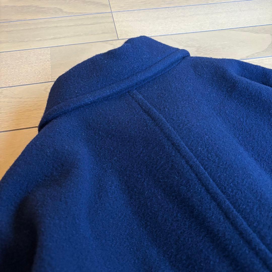 grin ソフトウールビーバーポンチョコート　ネイビー　ハーフコート　サイズ2