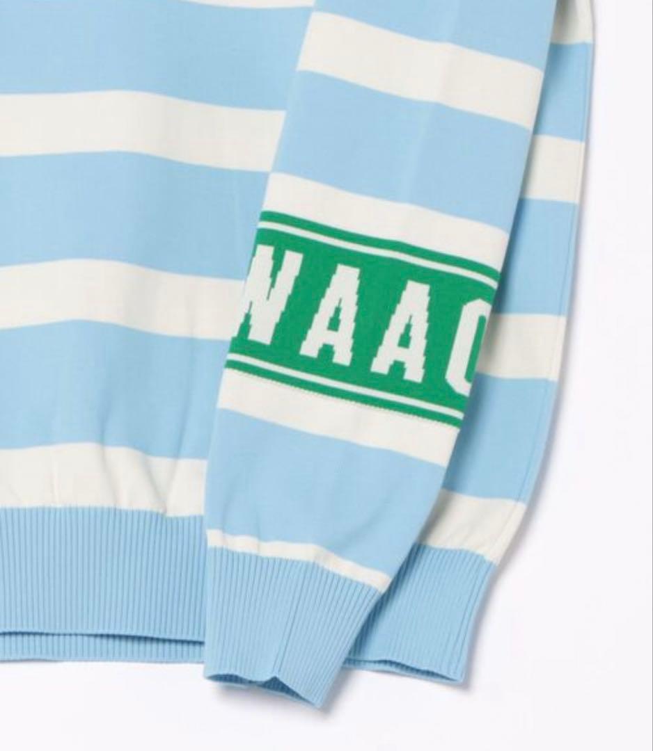 や*ん様 WAAC セーター ニット マイクロスリームボーダー 長袖プルオーバー