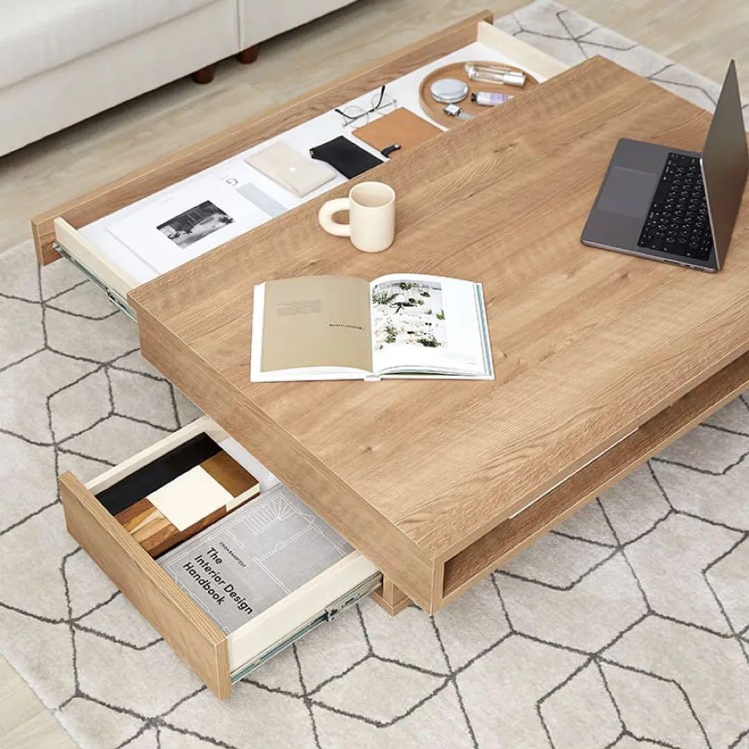 LOWYA木目調センターテーブル 日本製[幅110]