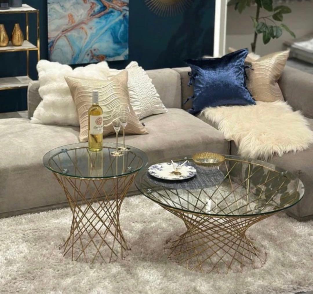 【SALE中】スパイラルデザイン コーヒーテーブル 80cm