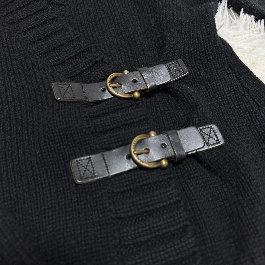 希少✨【バーバリーブルーレーベル】ファーフードニットパーカーベルトカーディガン