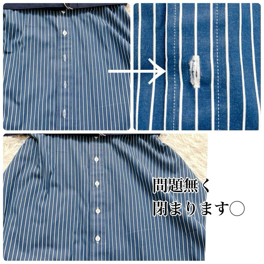 清楚✨ラルフローレン シャツワンピース ストライプ　ポニー刺繍　Aライン　ベルト
