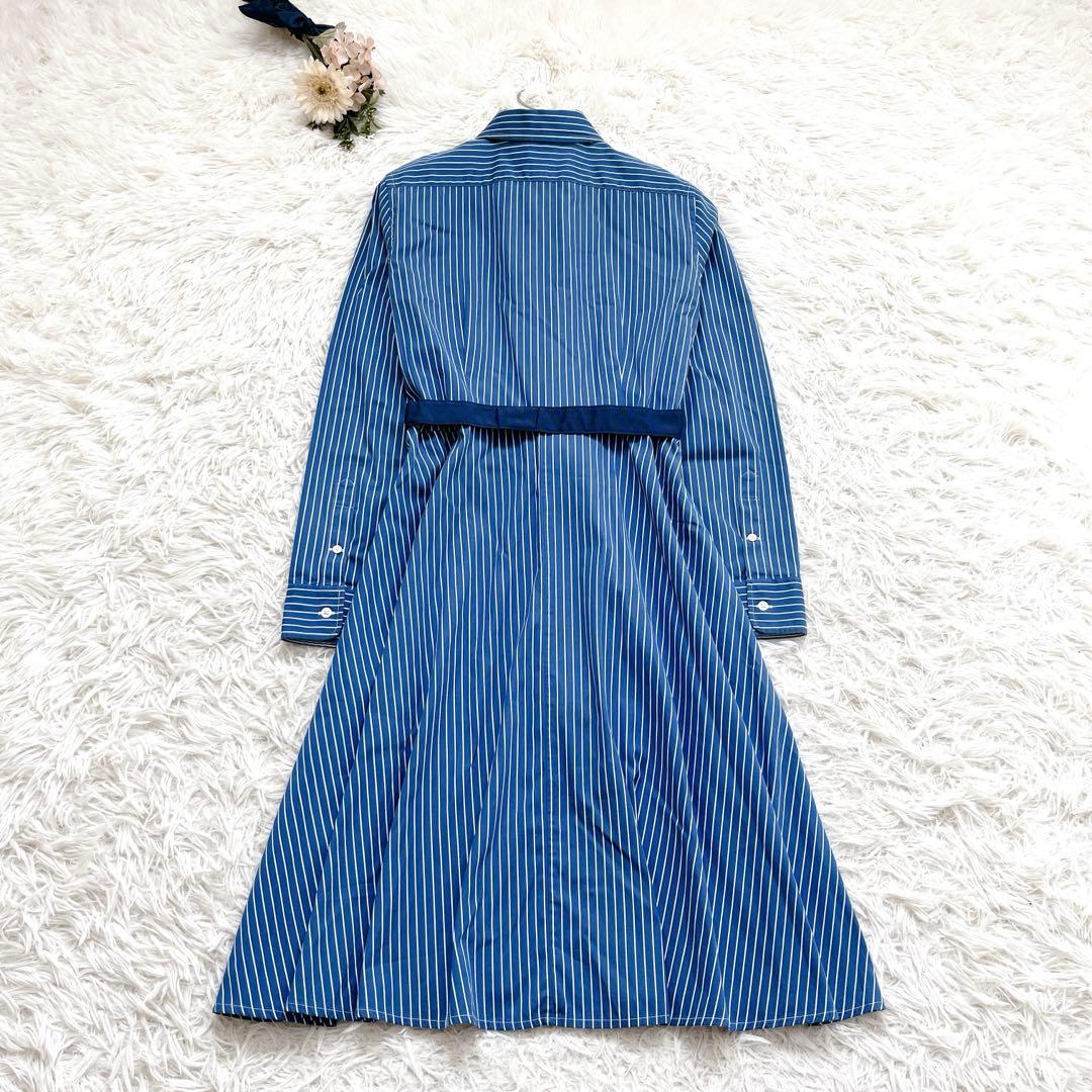 清楚✨ラルフローレン シャツワンピース ストライプ　ポニー刺繍　Aライン　ベルト