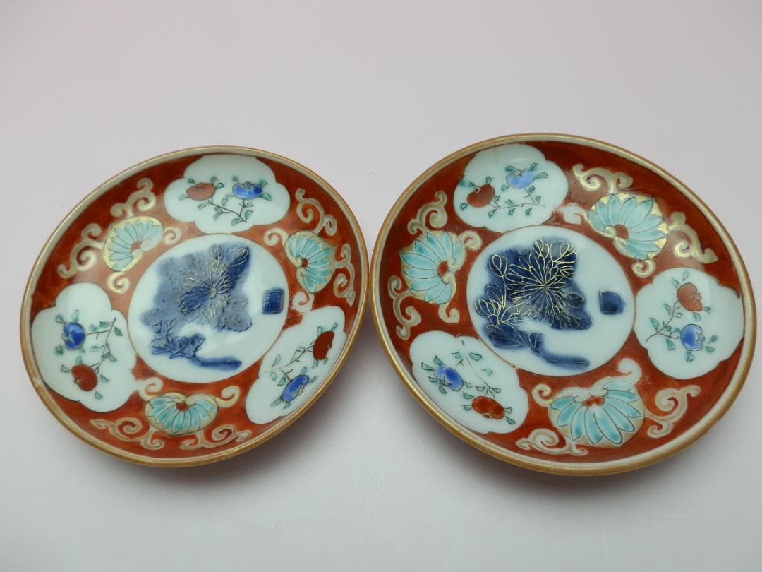 時代物 色絵 錦手 小花紋 小皿 10客 TN 82 70816