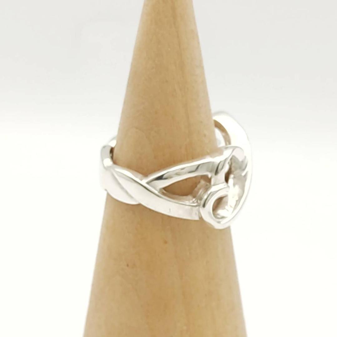 【極美品】■ティファニー　リング9号　ダブルラビングハート　TIFFANY　指輪