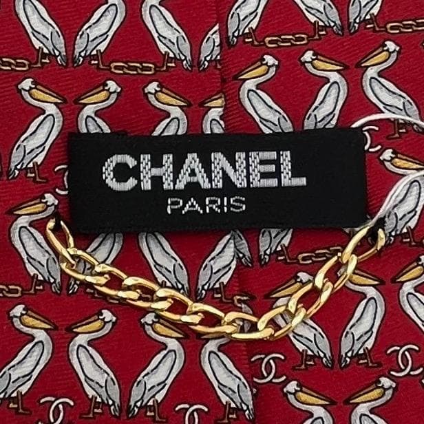 未使用タグ付き✨シャネル　CHANEL　高級シルクネクタイ 　ペリカン　ココ