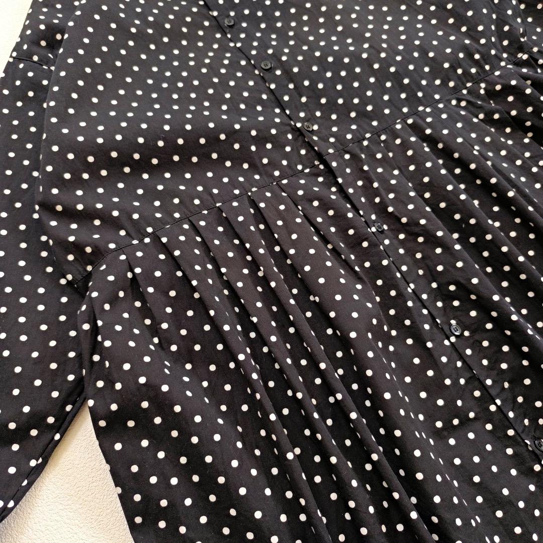 極美品 ichi イチ ドット タック ワンピース ちび襟 日本製 ナチュラン