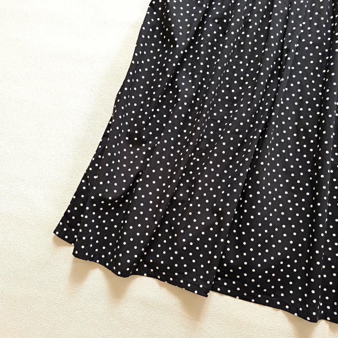 極美品 ichi イチ ドット タック ワンピース ちび襟 日本製 ナチュラン