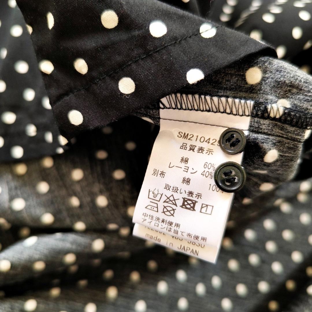 極美品 ichi イチ ドット タック ワンピース ちび襟 日本製 ナチュラン