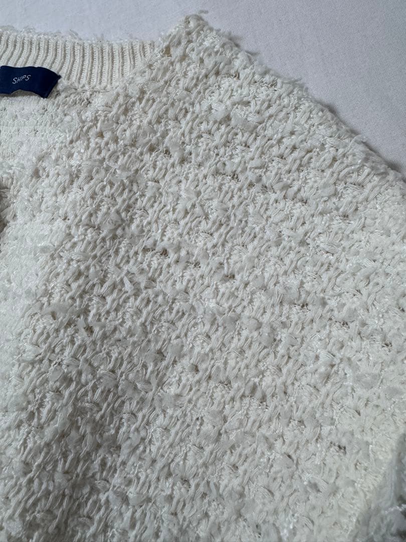 SHIPS ニットツイードクルーネックベスト