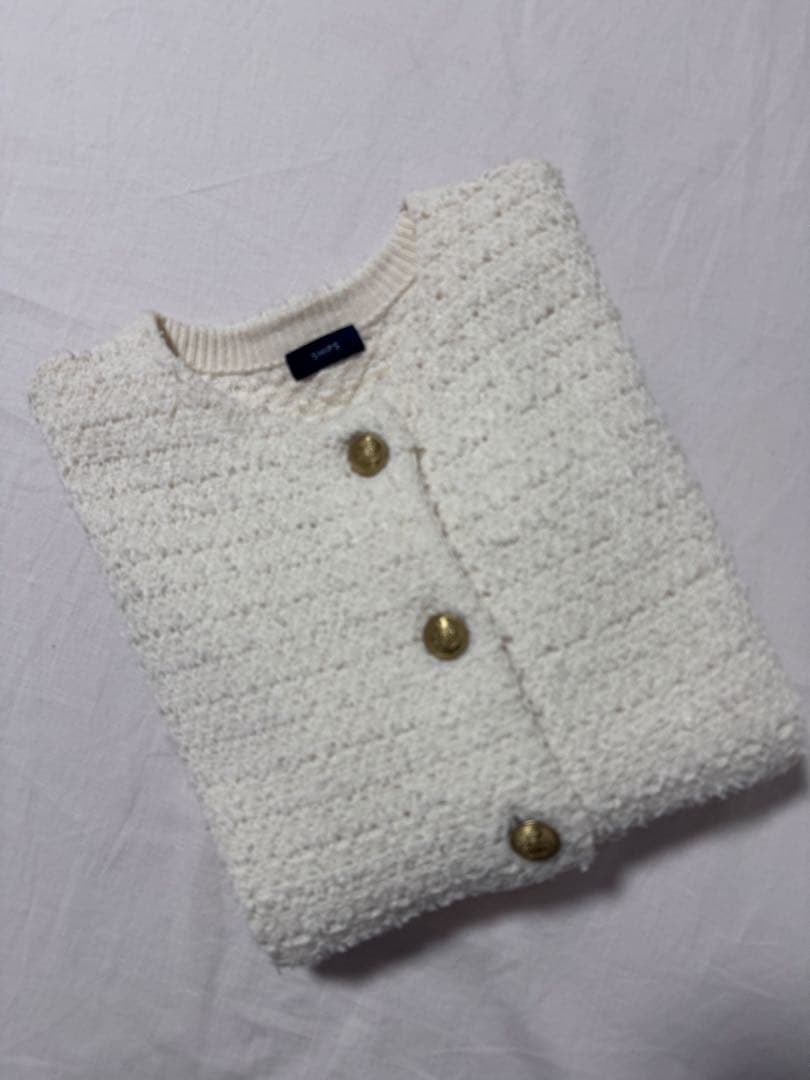 SHIPS ニットツイードクルーネックベスト