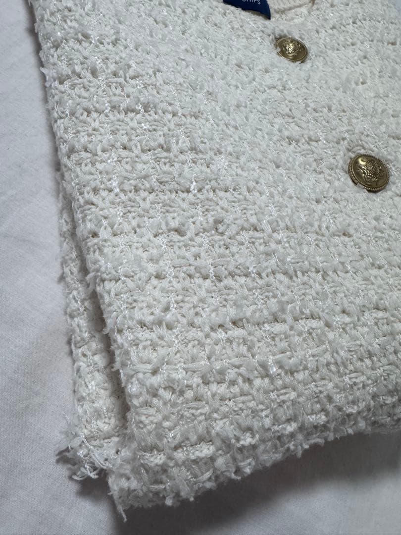 SHIPS ニットツイードクルーネックベスト