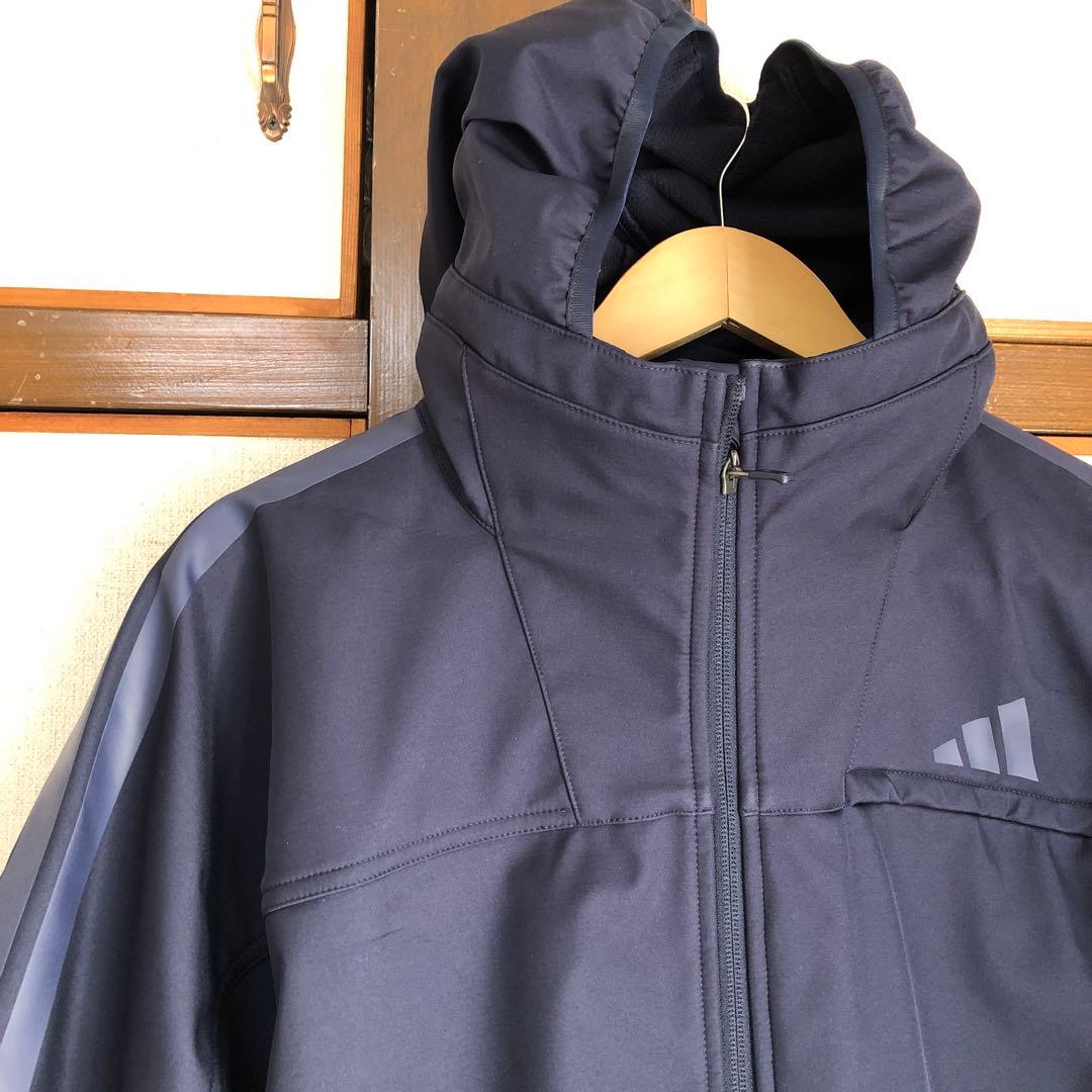 adidas フード付きネイビーウィンドブレーカーXL 新品未使用