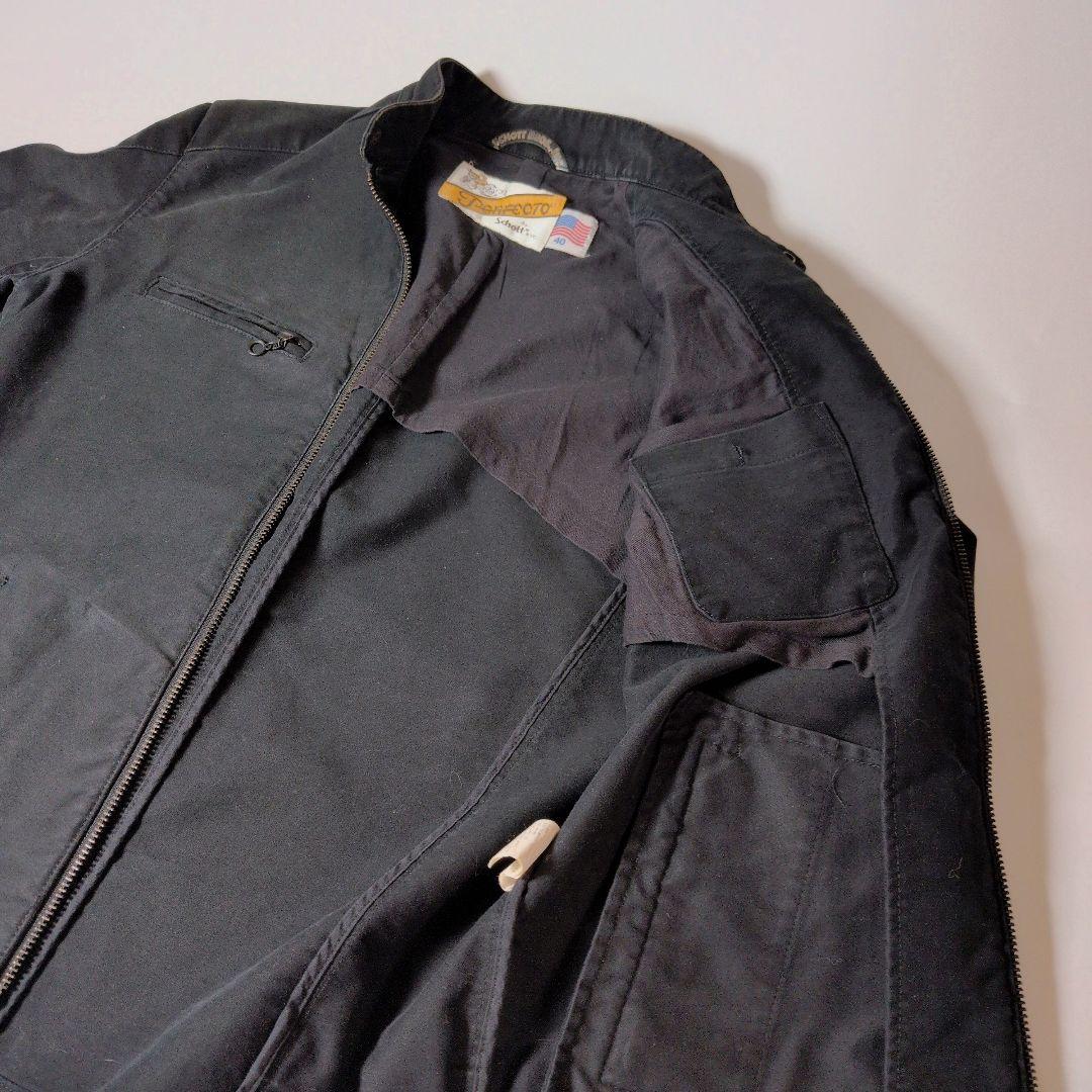 Schott シングルライダースジャケット サイズ40 コットン 日本製
