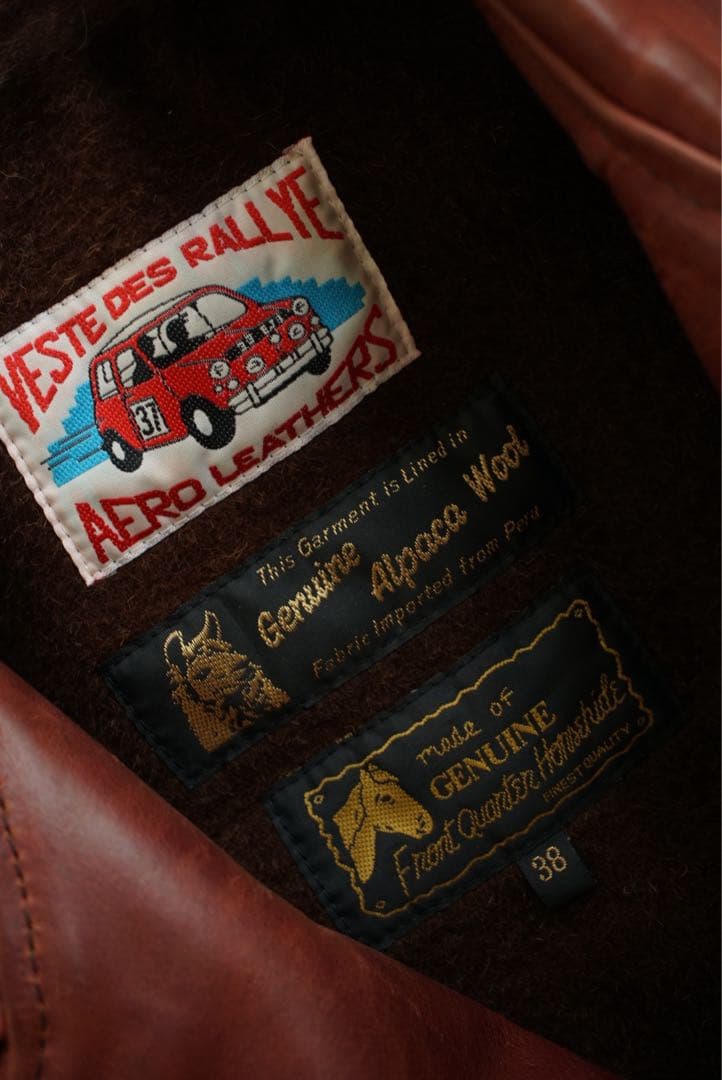 AERO LEATHER ホースハイド カーコート 38 メンズ アルパカ
