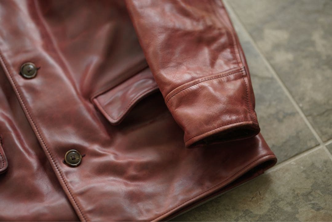 AERO LEATHER ホースハイド カーコート 38 メンズ アルパカ