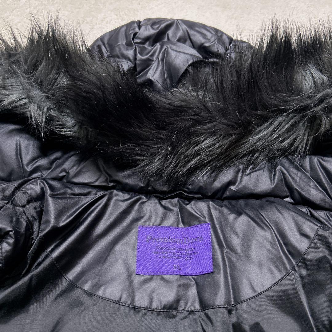 未使用級 00s OLD UNIQLO ファー ダウンベスト ブラック 短丈